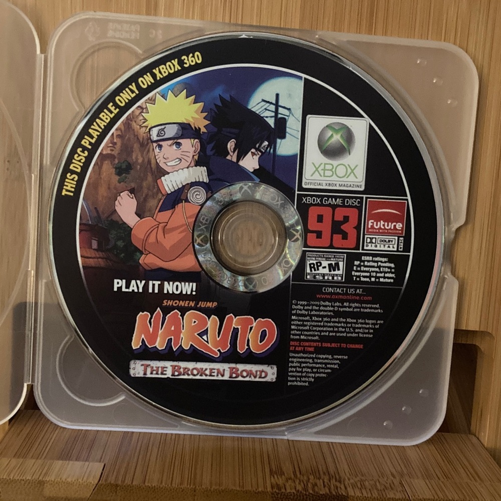 Naruto: The Broken Bond Xbox 360 demo disc